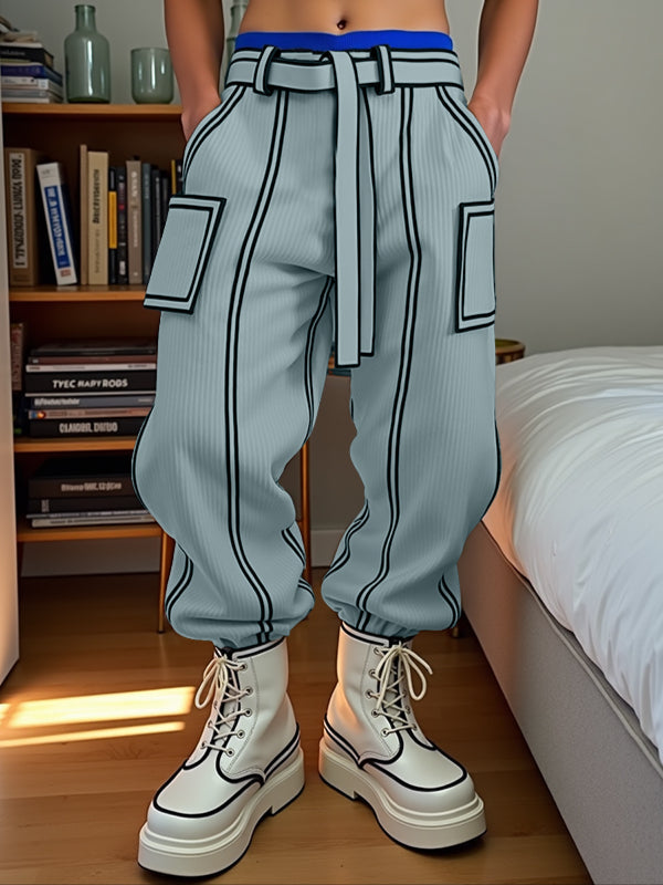 Mens Striped Colorblock Casual Pant SKUL20521