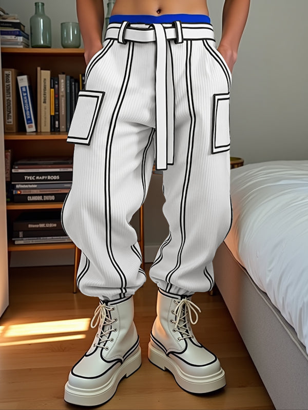 Mens Striped Colorblock Casual Pant SKUL20521