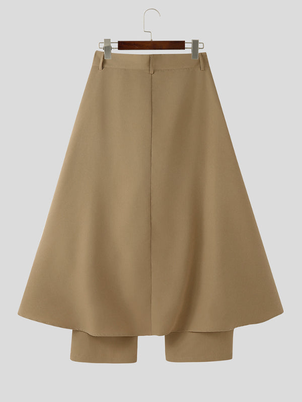 Mens Faux Two-Piece Layered Casual Pant SKUL11493