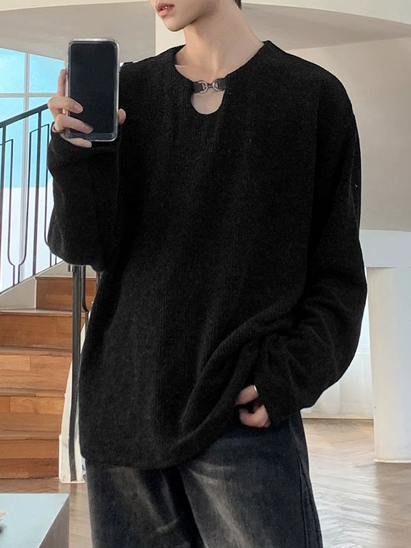 Men's Casual Loose Versatile Long Sleeve Sweater SKUL30781