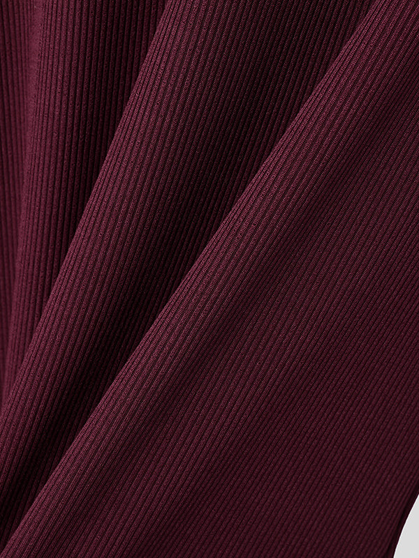 Mens Solid Color Textured Long Sleeve Sweater SKUK83289