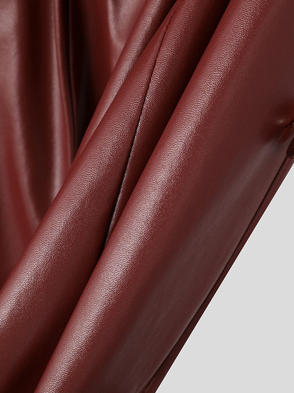 Mens Metal Buckle Patchwork High-Waisted Pant SKUK98082