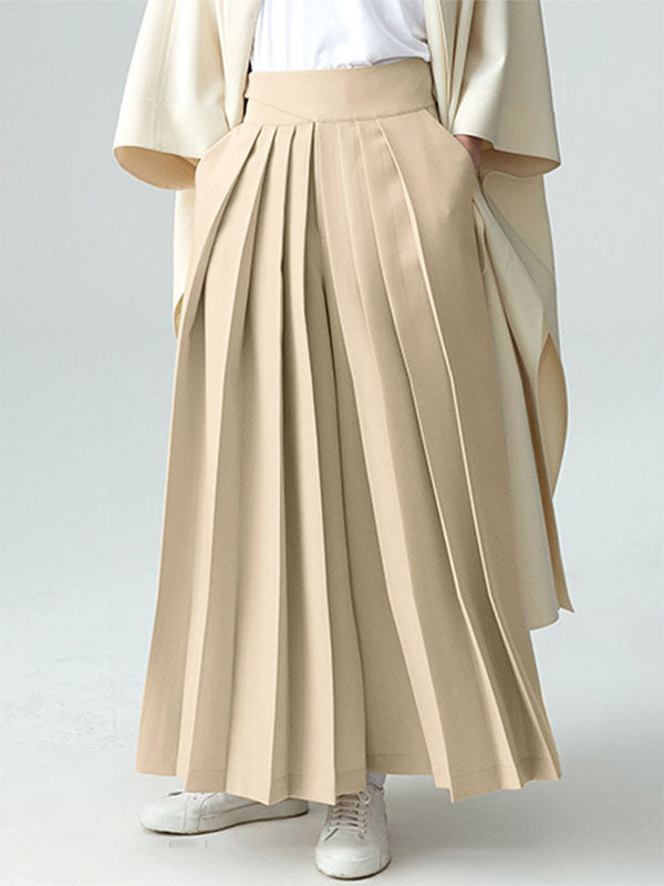 Mens Pleated Wide-leg Loose Skirt Pants SKUI70910