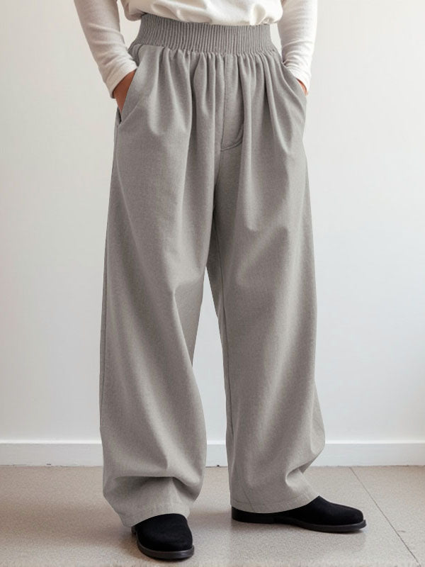 Mens Solid Color Ruched Casual Pant SKUL02034