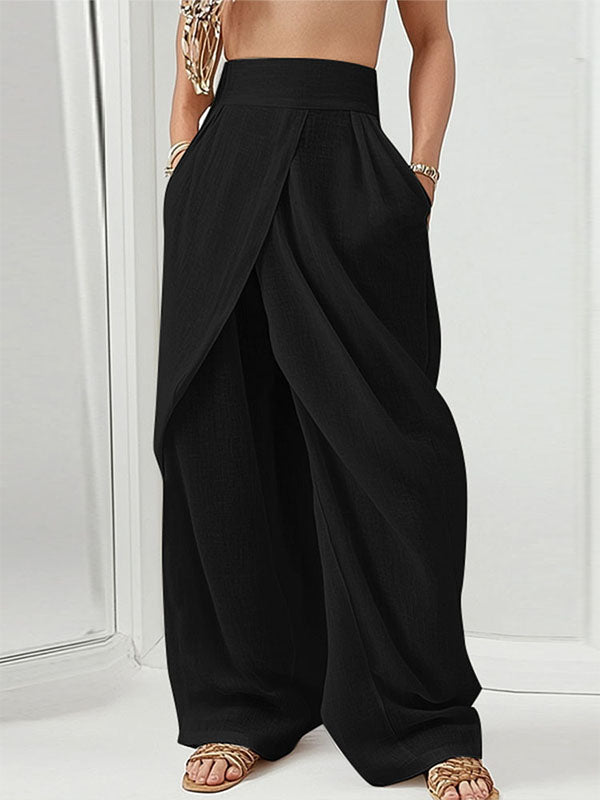 Mens Solid Color Irregular High-Waisted Pant SKUL04242