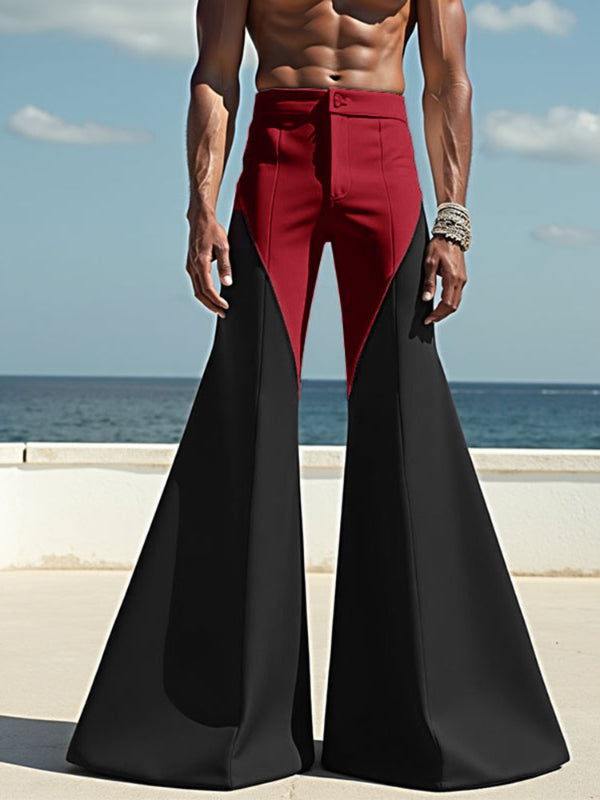 Mens Contrast Color Loose Flared Pant SKUL18930