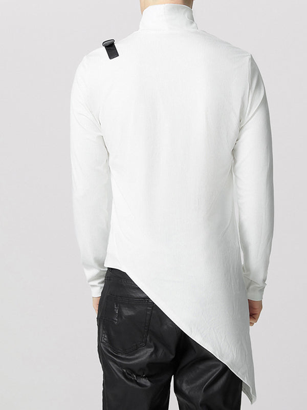 Mens Textured High Neck Long Sleeve Sweater SKUK83281