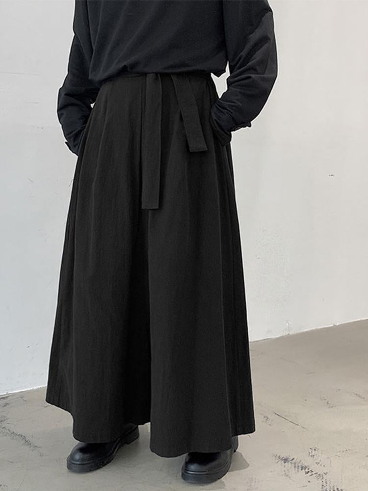 Mens Plain Solid Color Loose Baggy Wide Leg Pants SKUD81299