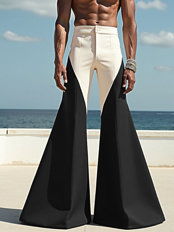 Mens Contrast Color Loose Flared Pant SKUL18930