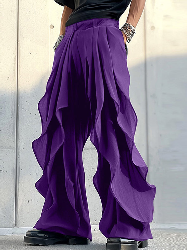 Mens Ruffle Asymmetric Hem Pant SKUK89165
