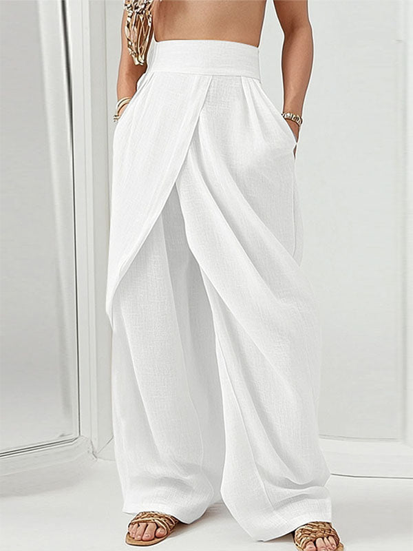 Mens Solid Color Irregular High-Waisted Pant SKUL04242