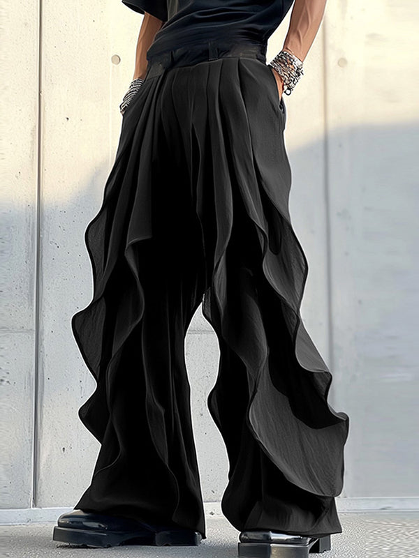 Mens Ruffle Asymmetric Hem Pant SKUK89165