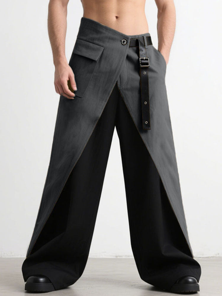 Men's Deconstructed Color Block Layered Pocket Pant SKUL31860