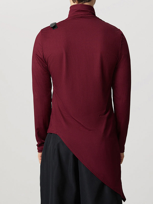 Mens Textured High Neck Long Sleeve Sweater SKUK83281