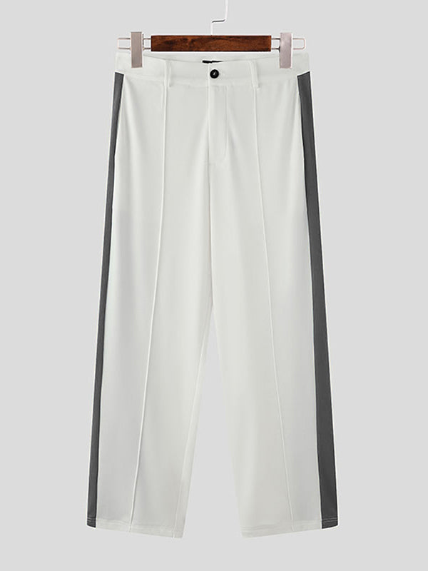 Mens Color-Block Panel Casual Long Pant SKUK86864